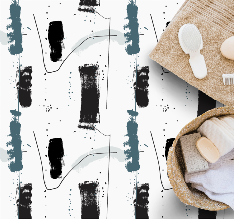 Μινιμαλιστικό χαλί από βινύλιο γραμμικά αφηρημένα σχήματα - TenStickers