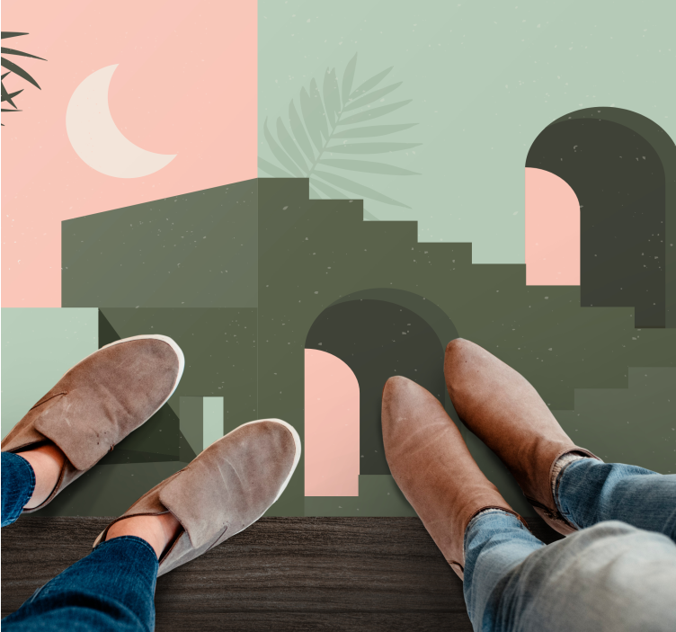 Μινιμαλιστικό χαλί από βινύλιο μινιμαλιστικό αφηρημένο τοπίο - TenStickers