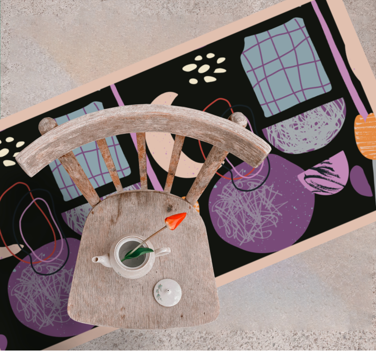 μοντέρνο χαλί νυχτερινά γεωμετρικά στοιχεία - TenStickers