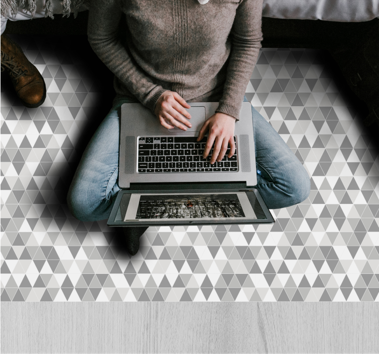 Γκρι αποχρώσεις παραλλαγή γεωμετρικά χαλιά - TenStickers