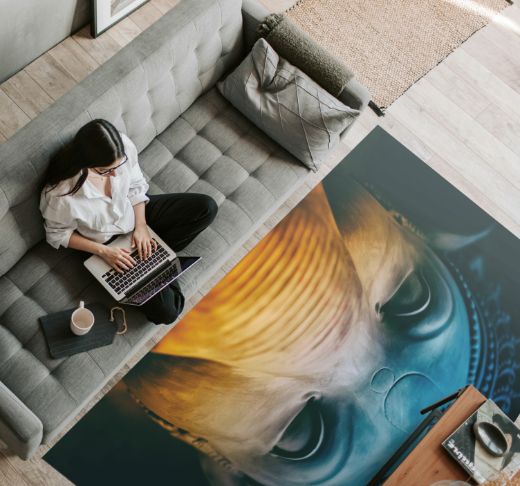 μοντέρνα τέχνη μπλε ελέφαντα μοντέρνα χαλί - TenStickers