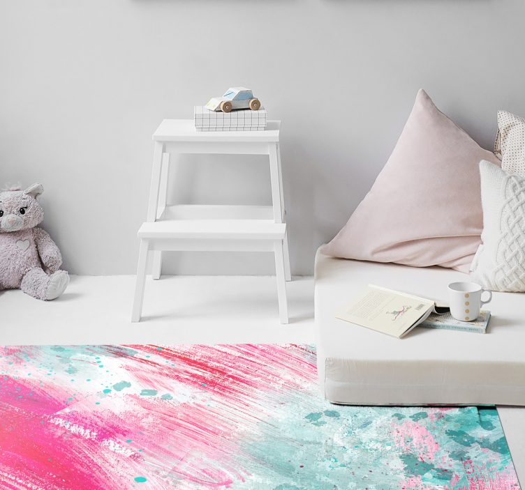 μοντέρνα τέχνη πολύχρωμο splash μοντέρνο βινύλιο χαλί - TenStickers