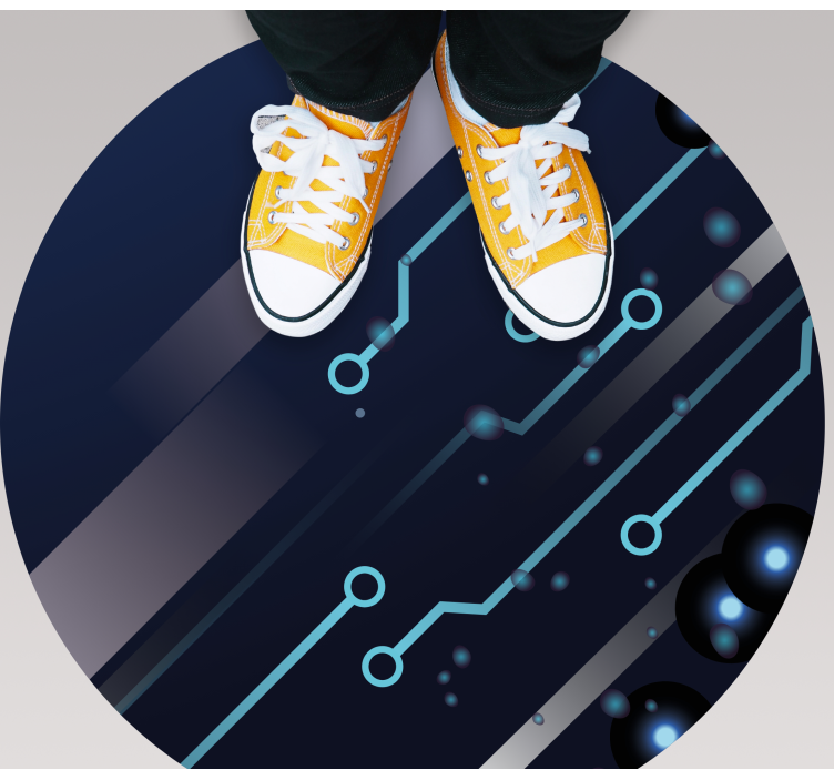 χαλί εφηβικής κρεβατοκάμαρας μοτίβο πλακέτας κυκλώματος - TenStickers