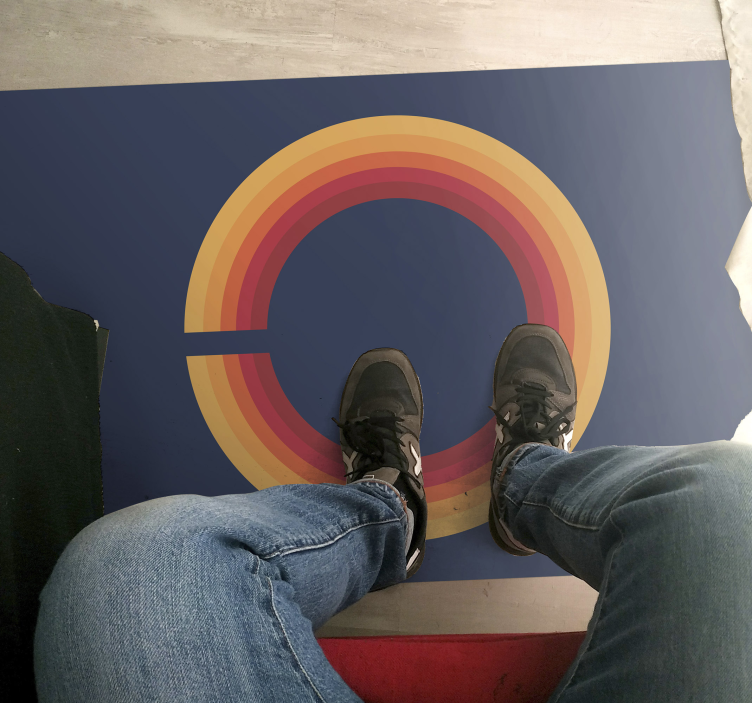 Βινταζέ χαλί από βινύλιο ρετρό ηλιακό σχέδιο - TenStickers