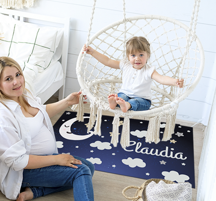 υπέροχο φεγγάρι και αστέρια μωρά χαλί βινυλίου - TenStickers