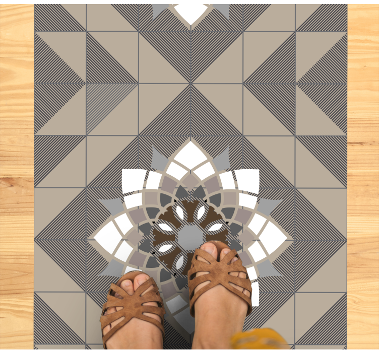 mωσαϊκό σχέδιο βινυλίου χαλιού γεωμετρικό λουλουδάτο μοτίβο - TenStickers