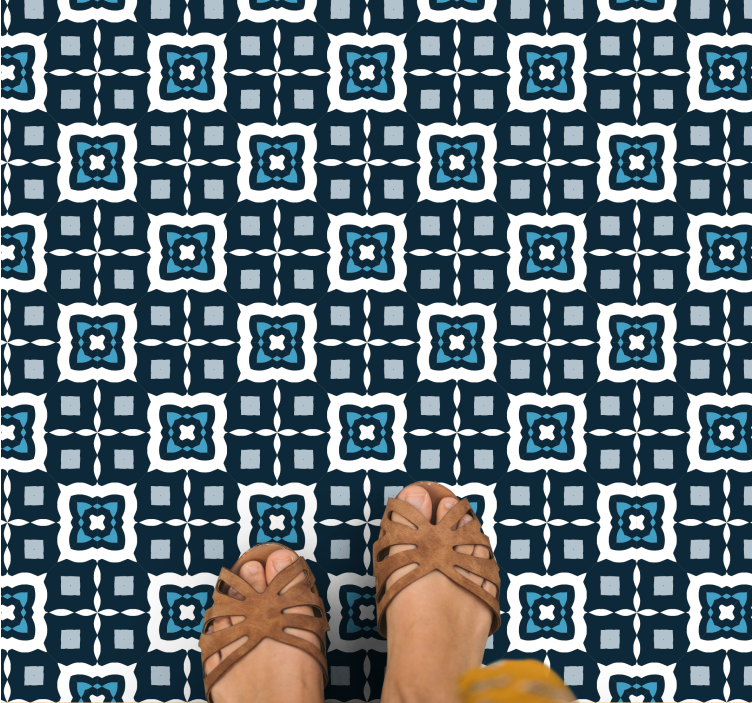 mωσαϊκό σχέδιο βινυλίου χαλιού μοτίβο σε μπλε χρώμα - TenStickers