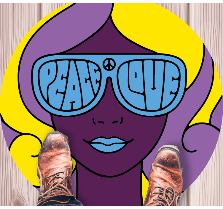 χαλί εφηβικής κρεβατοκάμαρας εικονίδιο ειρήνης αγάπης - TenStickers