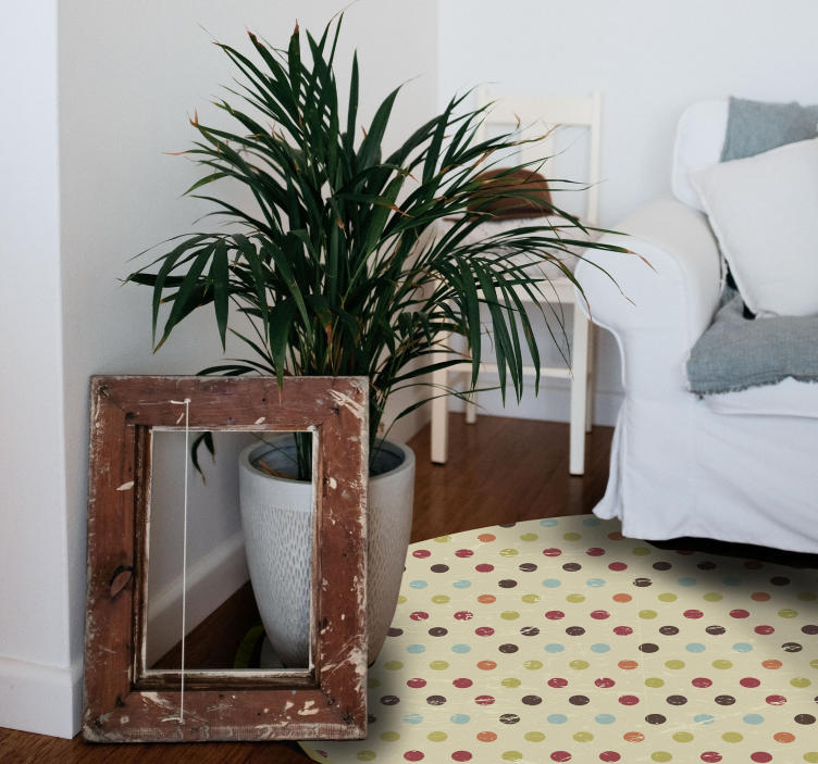 πολύχρωμα πουά γεωμετρικά χαλιά - TenStickers