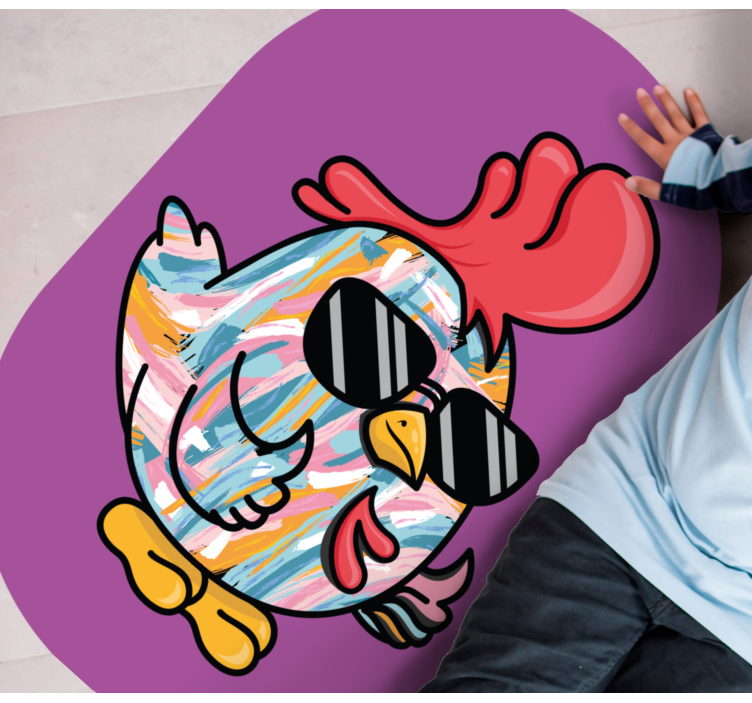 πολύχρωμη γκόμενα με γυάλινα χαλιά ζώων - TenStickers