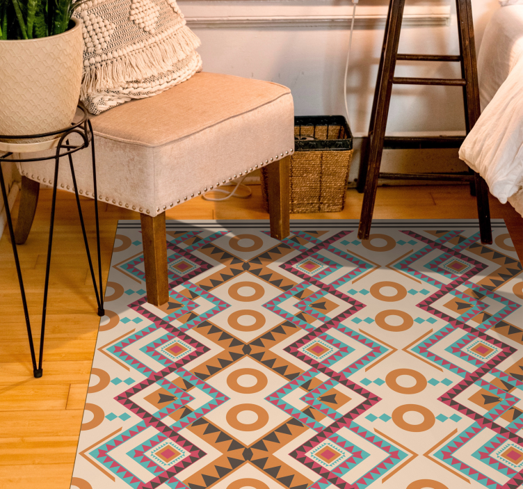 έθνικ χαλί με πολύχρωμα διαμάντια - TenStickers