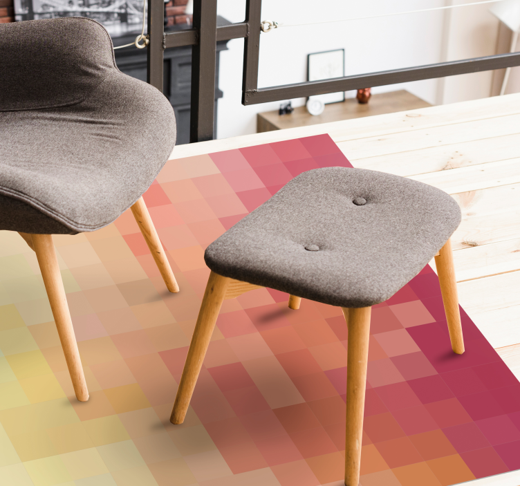 πολύχρωμα τετράγωνα μωσαϊκό χαλί βινυλίου - TenStickers