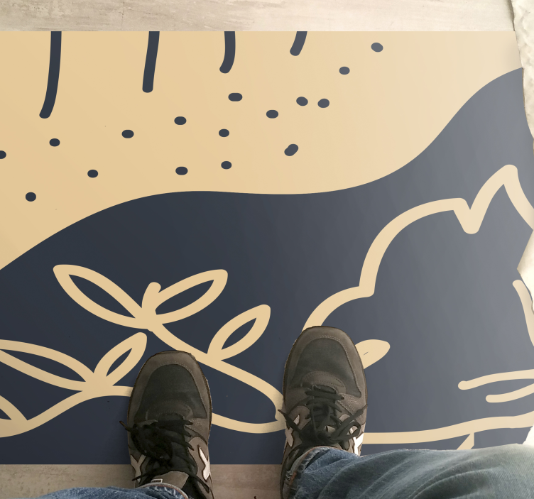 χαλί φύσης μπεζ φυλλώδες μοτίβο - TenStickers