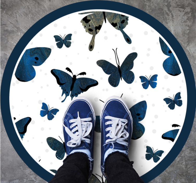 xαλί με εκτύπωση ζώου μοτίβο μπλε πεταλούδων - TenStickers