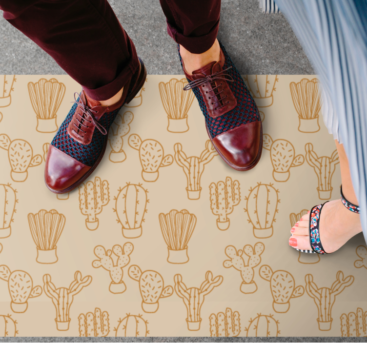 xαλί βινυλίου με λουλούδια εικονογράφηση κάκτου - TenStickers