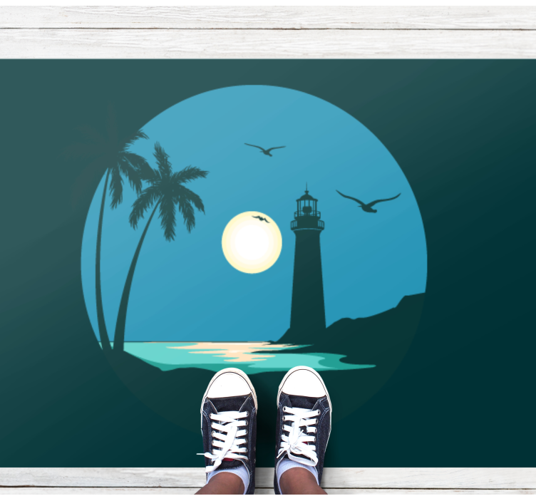 χαλί φύσης σκηνή παράκτιου φάρου - TenStickers