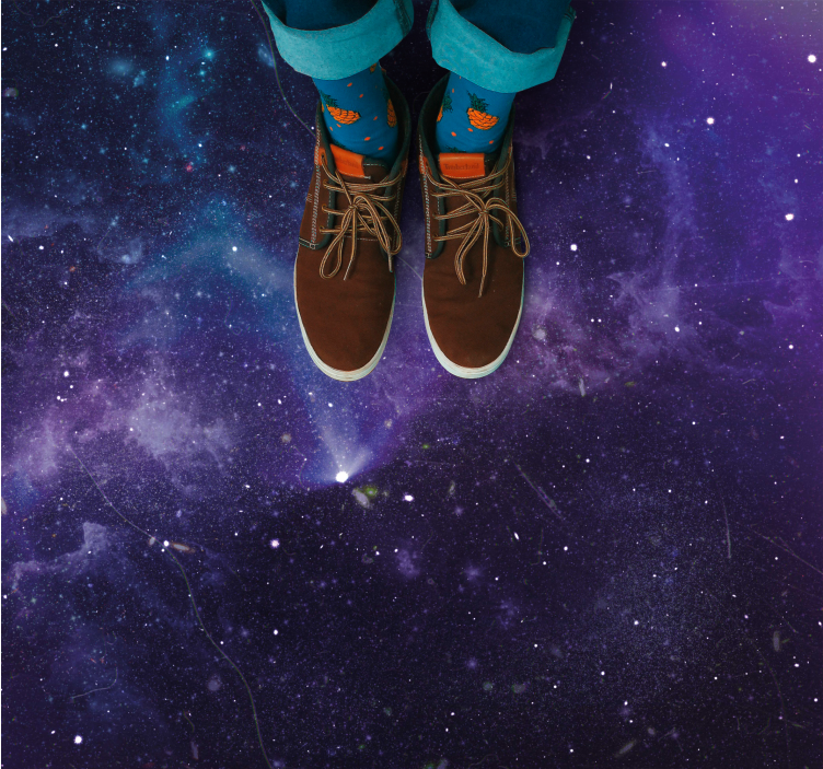 σχέδιο αστέρια βινυλιακό χαλί κοσμική σκηνή γαλαξία - TenStickers