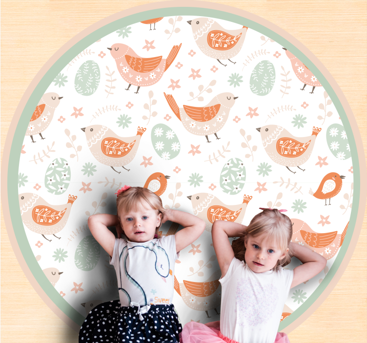 χαλί φύσης υπέροχα μοτίβα πουλιών - TenStickers