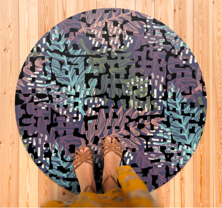 xαλί βινυλίου με λουλούδια φυλλώδη βοτανικά στοιχεία - TenStickers