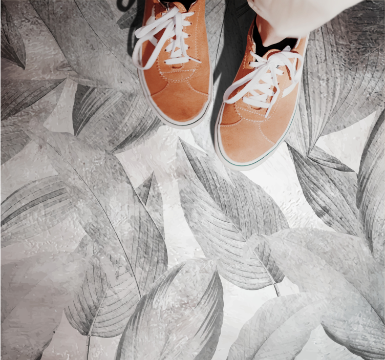 xαλί βινυλίου με λουλούδια φυλλώδες μονόχρωμο μοτίβο - TenStickers