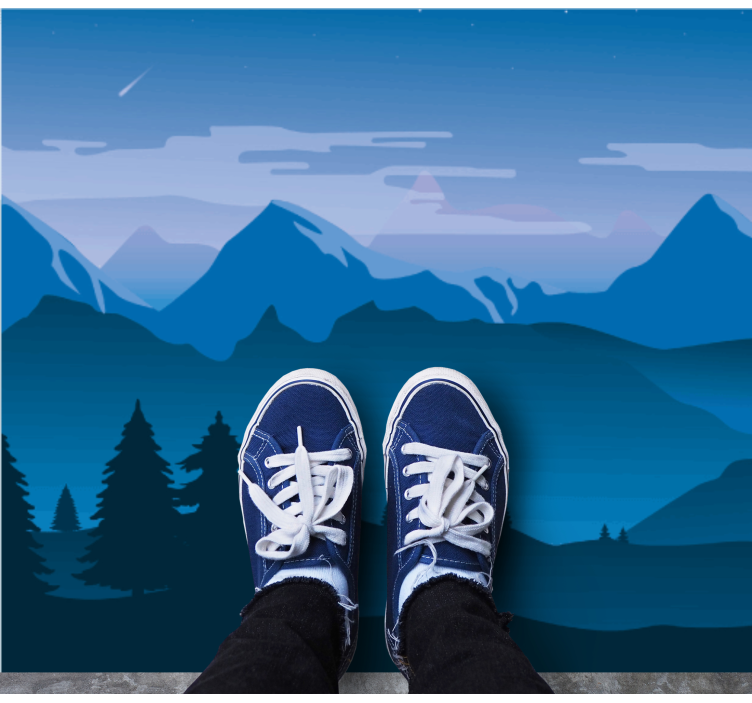 χαλί φύσης σκηνή με θέα στο βουνό - TenStickers