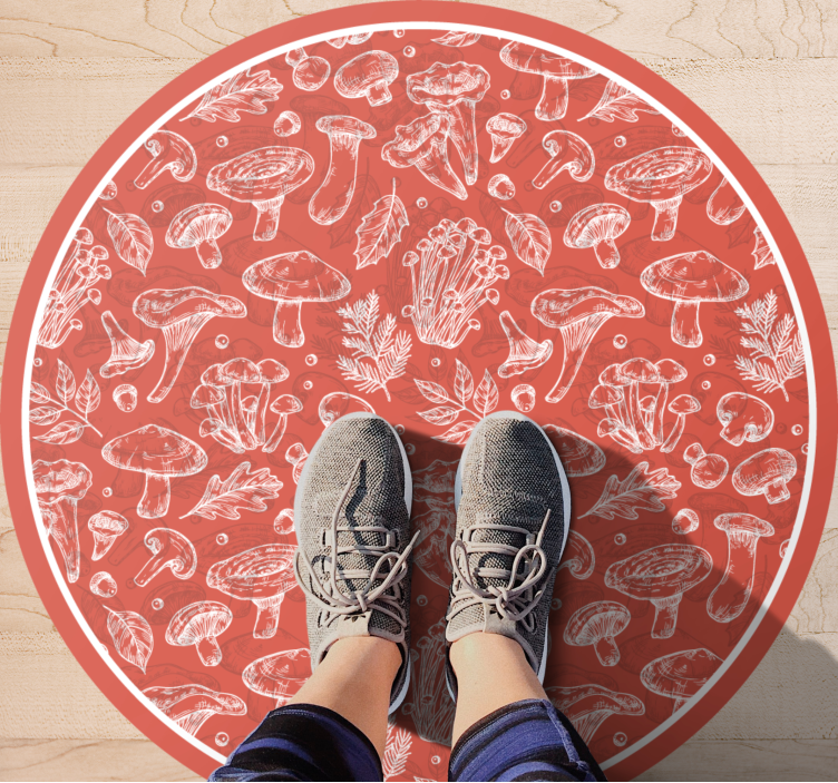 χαλί φύσης εικονογράφηση μανιταριού - TenStickers