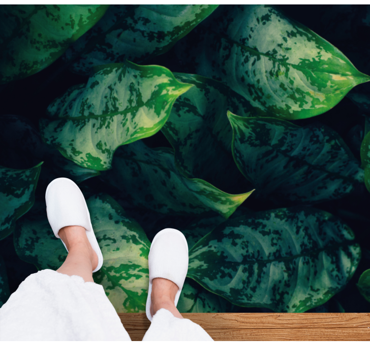 χαλί φύσης ζωηρά πράσινα φύλλα - TenStickers