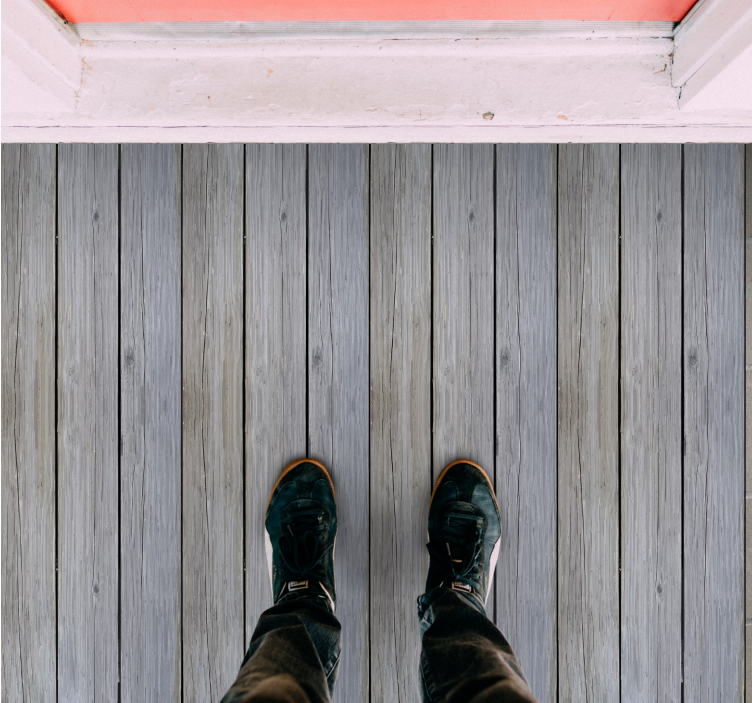 σκανδιναβικό στυλ γκρι ακατέργαστο ξύλο σκανδιναβικό χαλί βινυλίο - TenStickers