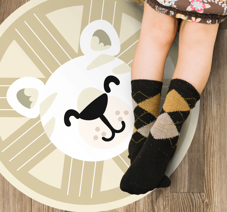 Βινυλιακό χαλί νηπιαγωγείου χαμογελαστό λιοντάρι γραφικό - TenStickers