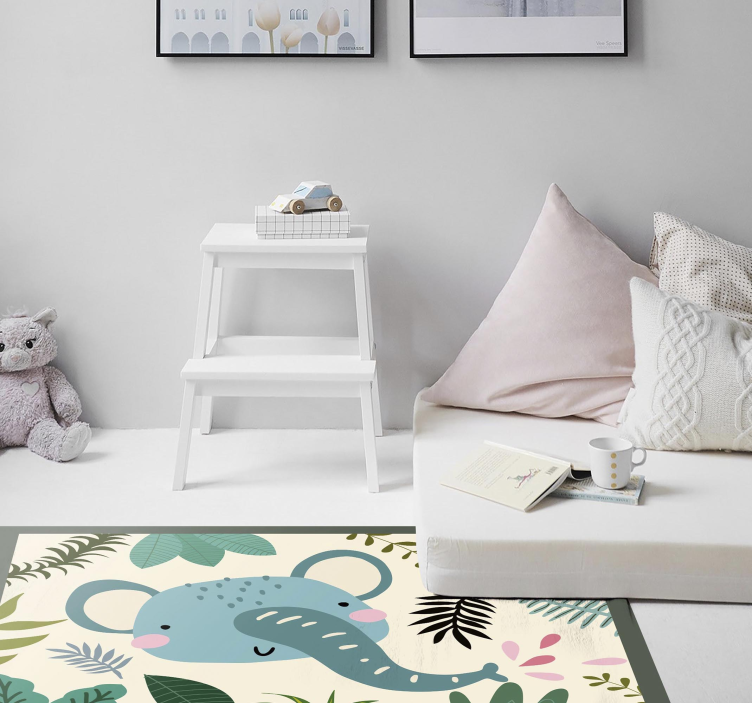 Βινυλιακό χαλί νηπιαγωγείου εικονογράφηση ελέφαντα - TenStickers