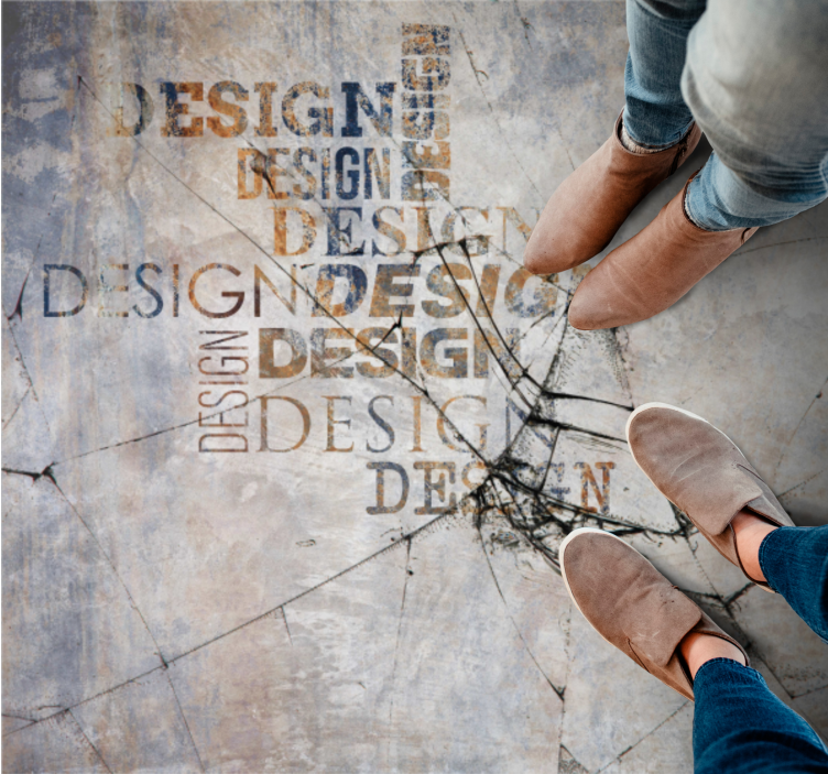 παλιό βιομηχανικό σκυρόδεμα με κείμενα μοντέρνο χαλί - TenStickers