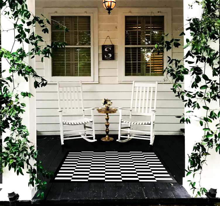 οπτική ψευδαίσθηση ρίγες γεωμετρικά χαλιά - TenStickers