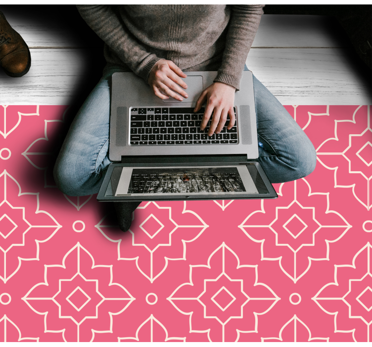 αυθεντικό ροζ χαλί τραπεζαρίας - TenStickers