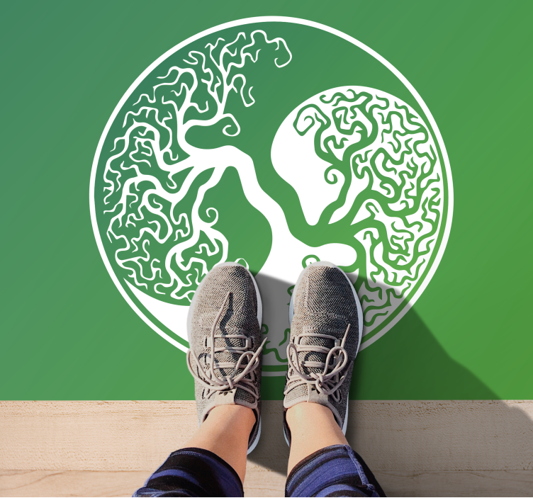 αυθεντικό ορθογώνιο χαλί γιν γιανγκ της ζωής - TenStickers