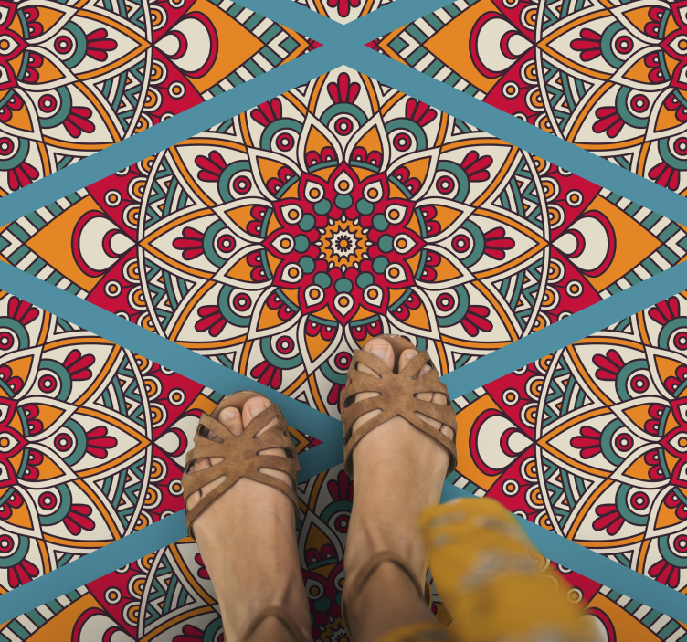 διακοσμητικό χρωματιστό vintage μοτίβο vintage κουβέρτα - TenStickers