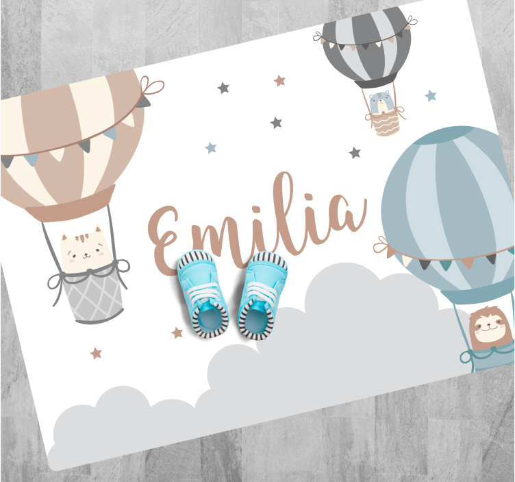 παστέλ μπαλόνια εξατομικευμένο χαλί - TenStickers