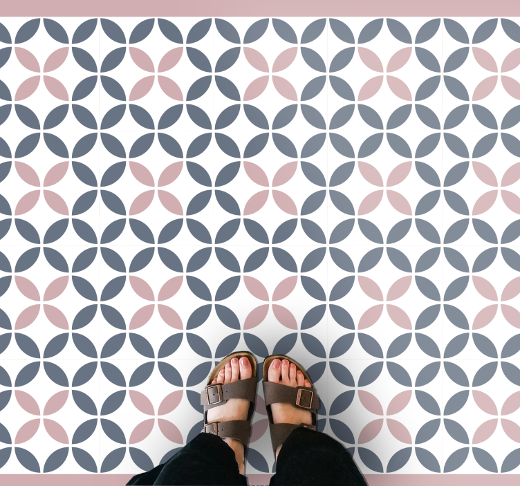 παστέλ χρώματα γεωμετρικοί κύκλοι χαλί πλακιδίων - TenStickers