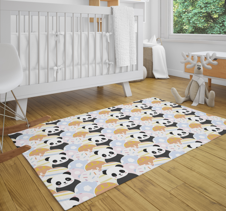 χαλί ζωάκι με σχέδιο patchwork ζωάκι panda - TenStickers