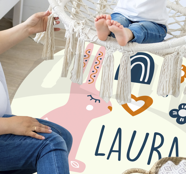 εξατομικευμένο χαριτωμένο κουνέλι εξατομικευμένο χαλί - TenStickers