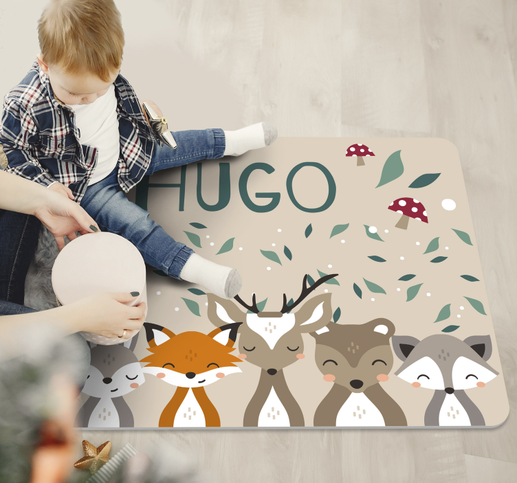 εξατομικευμένη κουβέρτα βινυλίου μικρών ζώων με όνομα - TenStickers