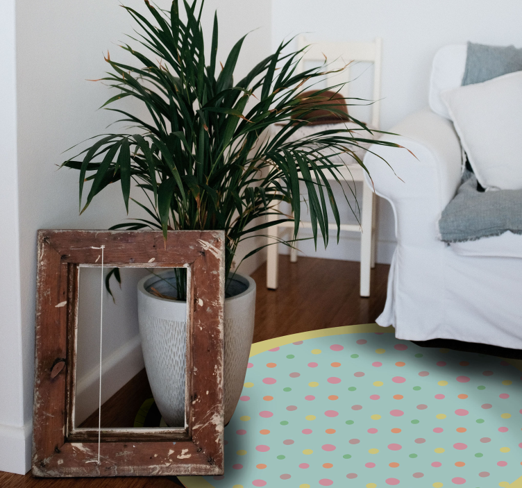 ροζ και μπλε πουά γεωμετρικά χαλιά βινυλίου - TenStickers