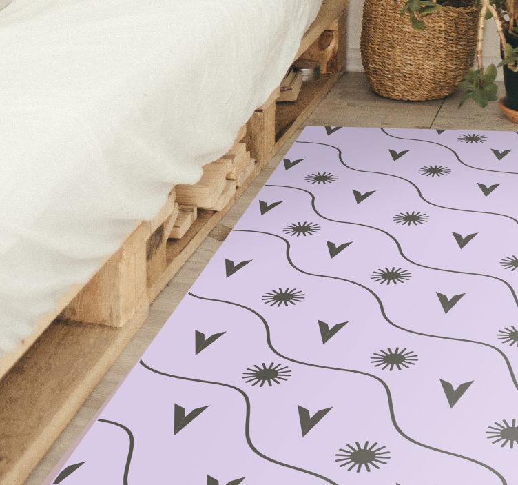 ροζ και γκρι σκανδιναβικό στιλ γεωμετρικά χαλιά - TenStickers