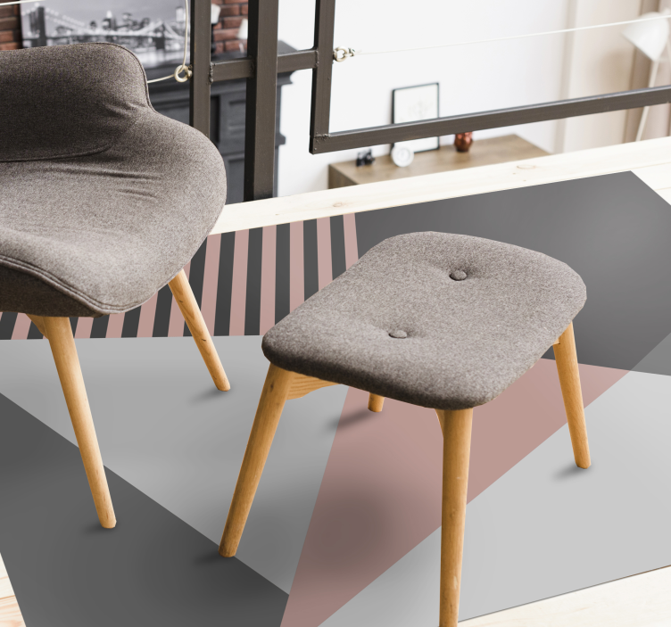 ροζ και γκρι γεωμετρικά σύγχρονα γεωμετρικά χαλιά - TenStickers