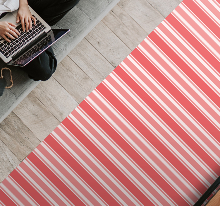 ροζ χαλί με ραβδώσεις - TenStickers