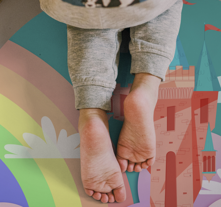 ροζ μαγικό κάστρο πριγκίπισσα παιδική κουβέρτα βινυλίου - TenStickers