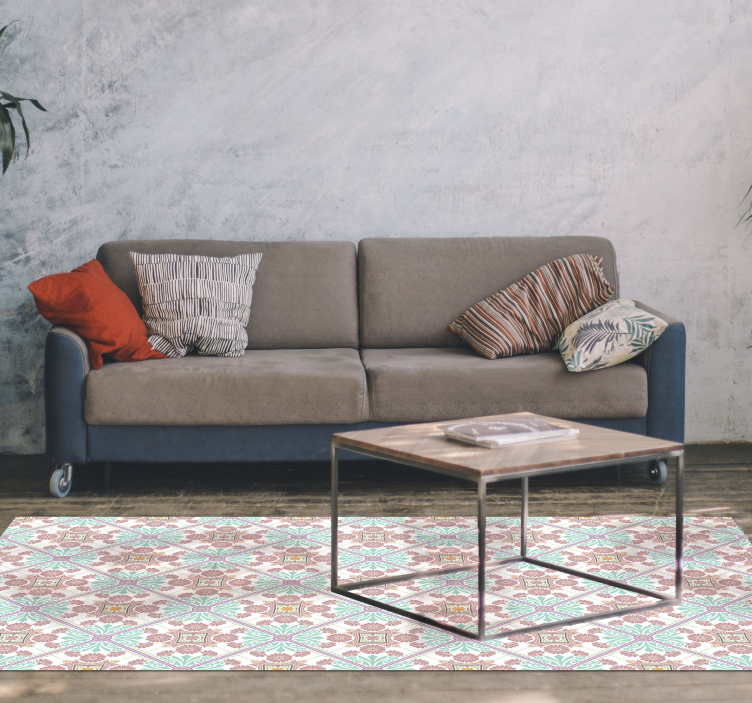 ροζ χαλί πλακιδίων μάνταλα - TenStickers