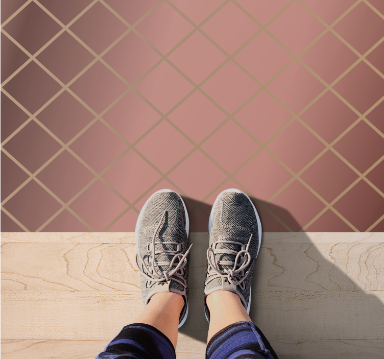 ροζ με χρυσά διαμάντια μοντέρνο χαλί - TenStickers