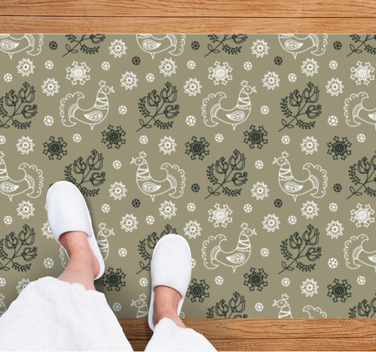 πολωνικά λαϊκά κοκοράκια μοτίβο σαλόνι χαλί - TenStickers