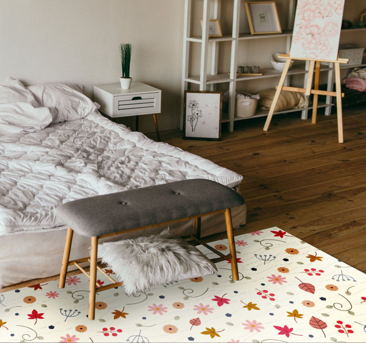 πουά αφήνει χαλί λουλουδιών - TenStickers