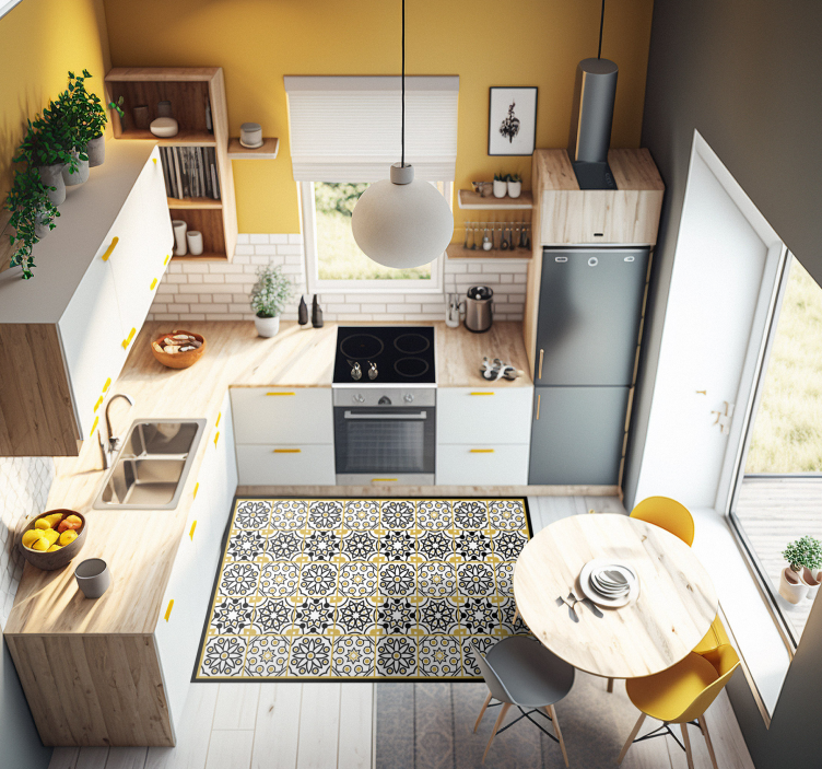 πορτογαλικά μοτίβα πλακάκια δαπέδου κουζίνας - TenStickers